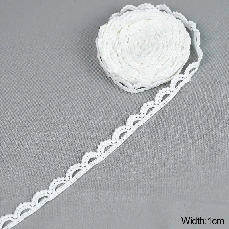 5Yard/rol White Lace Ribbon Tape Fabric Wedding Decoration Gift Wrapping Embroidered Lace Trim DIY Clothes Sewing Craft Supplies