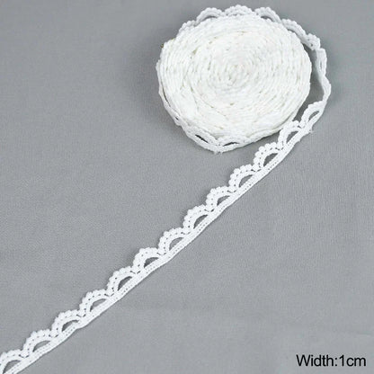 5Yard/rol White Lace Ribbon Tape Fabric Wedding Decoration Gift Wrapping Embroidered Lace Trim DIY Clothes Sewing Craft Supplies