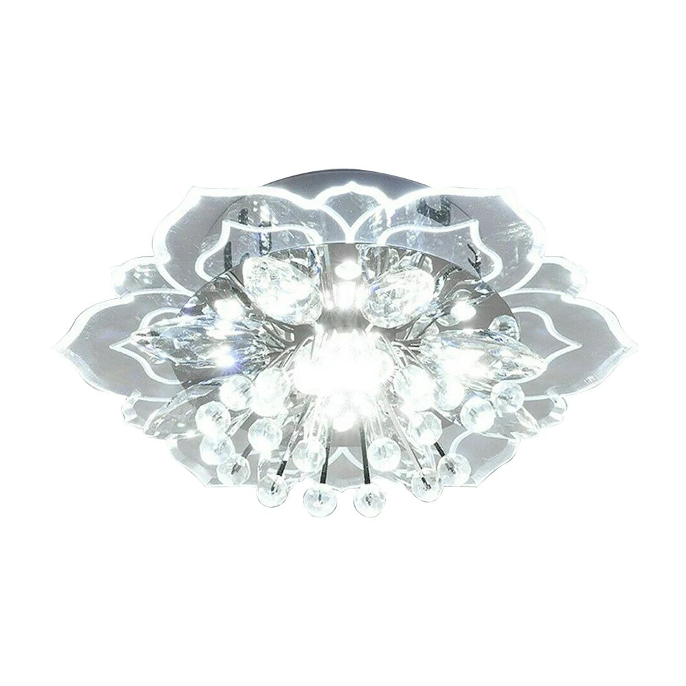 Creative LED Crystal Flower Chandelier Bedroom Interior Hallway Living Room Lighting Bedroom Kitchen Decoration