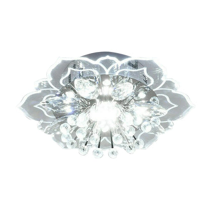 Creative LED Crystal Flower Chandelier Bedroom Interior Hallway Living Room Lighting Bedroom Kitchen Decoration