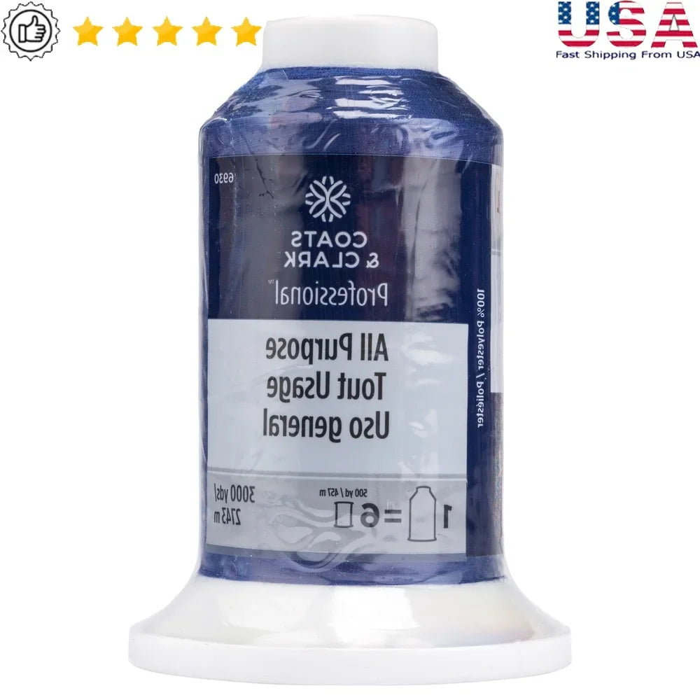 High Quality All Purpose Embroidery Floss 3000Y 35W Polyester Thread King Spool Sewing