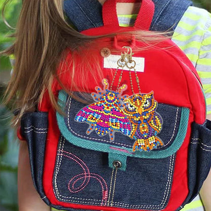 5/6PCS Diamond Painting Art Keychains Full Drill Keyring Butterfly Owl Double Sided Pendant Rhinestone Painting Pendant Ornament