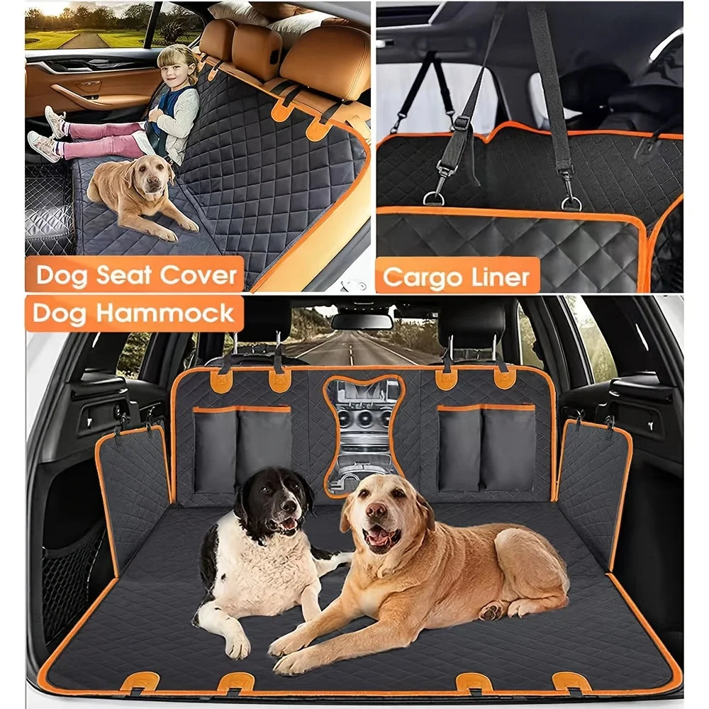 Pet Dog Car Seat Cover 100% Waterproof Seat Cover Hammock 600D Heavy Duty Scratch & Slip Durable Soft Back Seat Cover for Cars,
