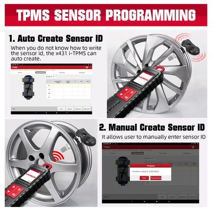 LAUNCH X-431 i-TPMS TPMS Tire Pressure Detector Relearning Tool, Activation/Relearning/Programming Sensors Works w/ X431 Scanner