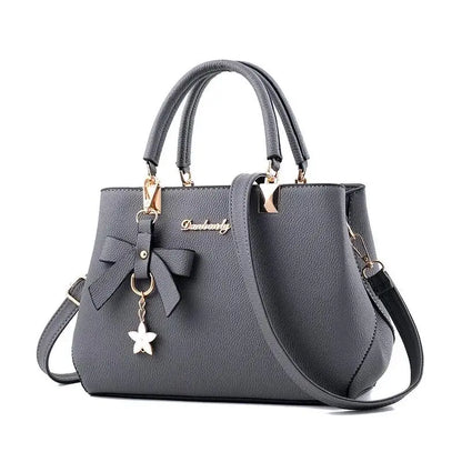 Women Messenger Bags With Flower Pendant Office Ladies Fashion Totes Pure Handbag For Female New Crossbody Shoulder Bags