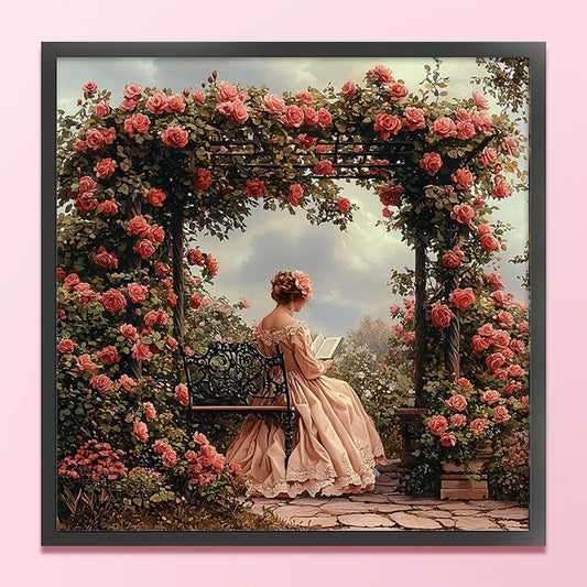 Full Embroidery cotton Thread 11CT Printed Girl Cross Stitch Kit Art 50x50cm