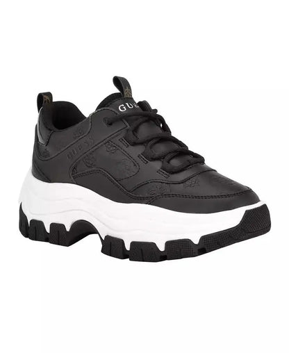 GUESS | Women's Bisun Lugged Rubber Sole Lace Up Platform Sneakers