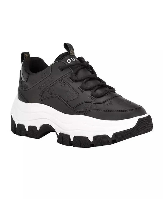 GUESS | Women's Bisun Lugged Rubber Sole Lace Up Platform Sneakers