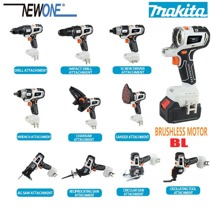 18V Brushless  2/5/10/12-in-1 Multi tool Chainsaw Drill reciprocating/circular saw oscillating tool combo