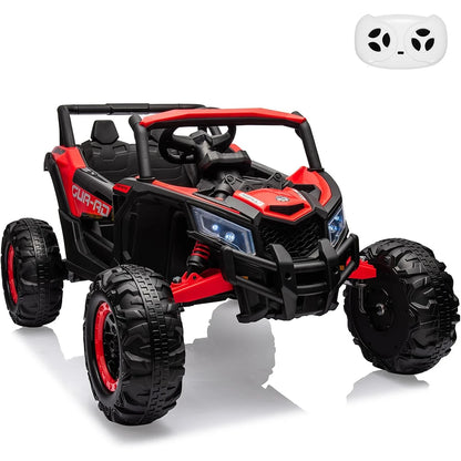 2 Seater Ride On Car, 24V Kids Ride On UTV Car w/Remote Control, 2×200W Motor Electric Vehicle LED Lights Off-Road Toy for Kids