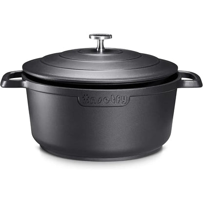 Nonstick Dutch Oven Pot with Lid5 QT Cast Aluminum Oven Pot with Two Handles Lightweight for Bread Baking Braising and Roasting