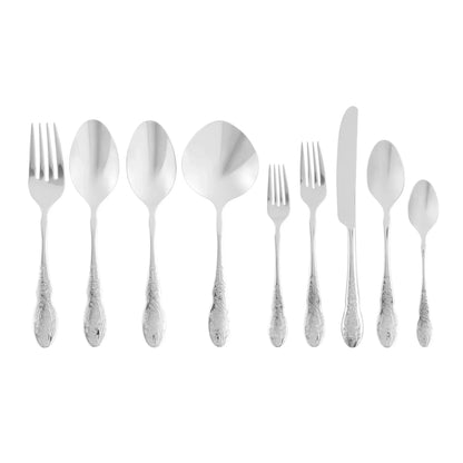 44-Piece Stainless Steel Flatware Set, Service for 12, Complete Silverware Collection for Dining, Entertaining & Dishwasher Safe