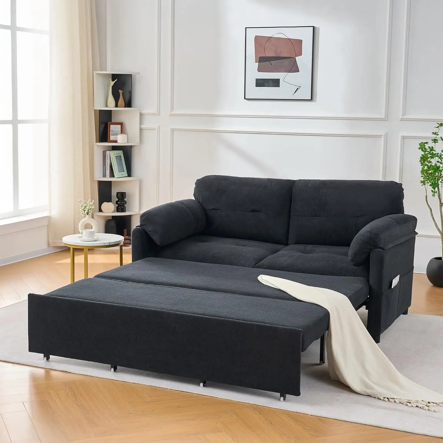 71.65" Convertible Pull-Out Sofa Bed – 3-in-1 Sleeper Couch for Small Apartment, Living Room & Bedroom – Queen-Size, Customized