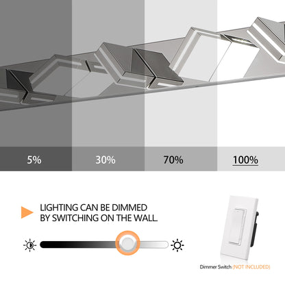 Modern Chrome Plating LED Vanity Light, 6-Lights Wall Sconce for Bathroom and Mirror, Sleek Minimalist Design, Energy-Efficient
