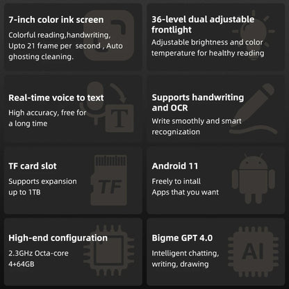 Bigme B751C 7-inch eink screen e-book reader smart book electronic paper notebook E ink handwriting ebook ereader tablet