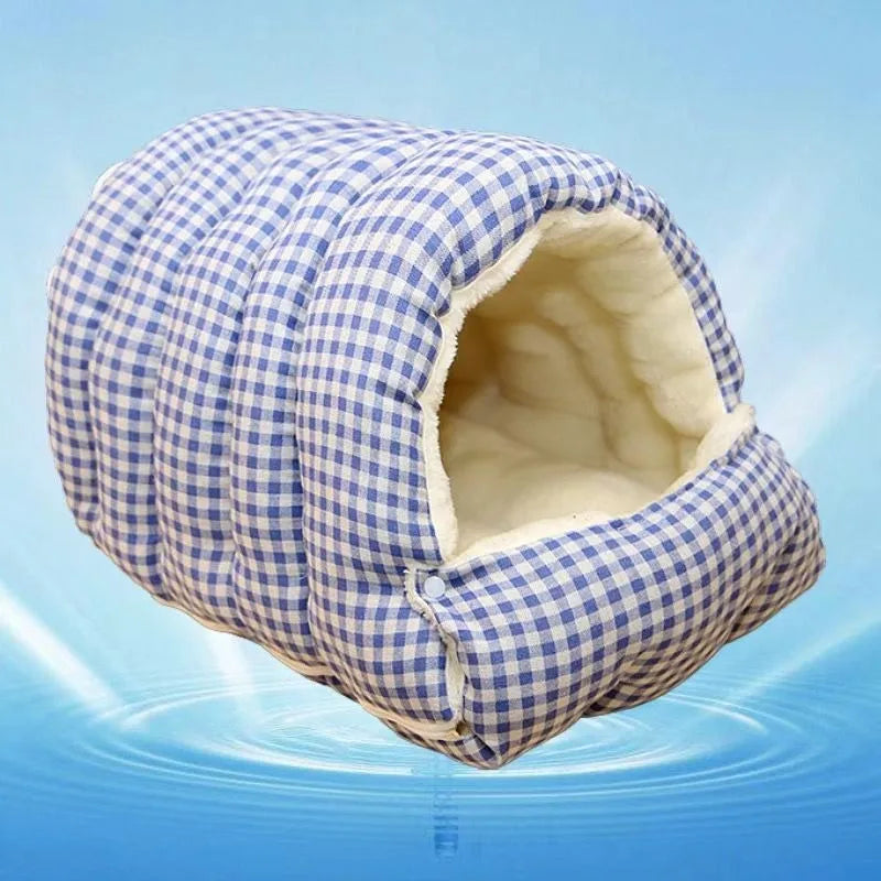 Foldable Pet Sleeping Bed/Bag for Cats Dogs, Thickened Semi-Enclosed Design, Soft Indoor, Christmas/Warm in autumn and winter