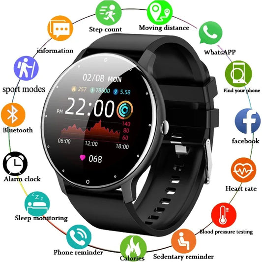 LIGE 2025 New Smart Watch Men Full Touch Screen Sport Fitness Watch IP67 Waterproof Bluetooth For Android ios smartwatch Men+box