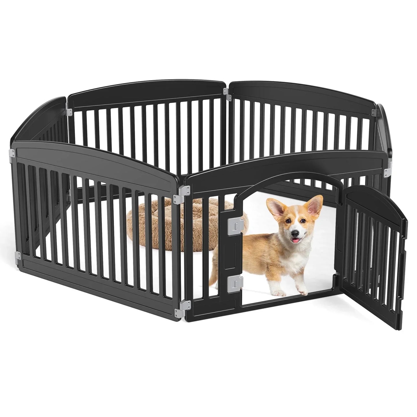 CONCETTA Plastic Dog Playpen 24 Inch, 4/6-Panel Pet Fence for Small Dog