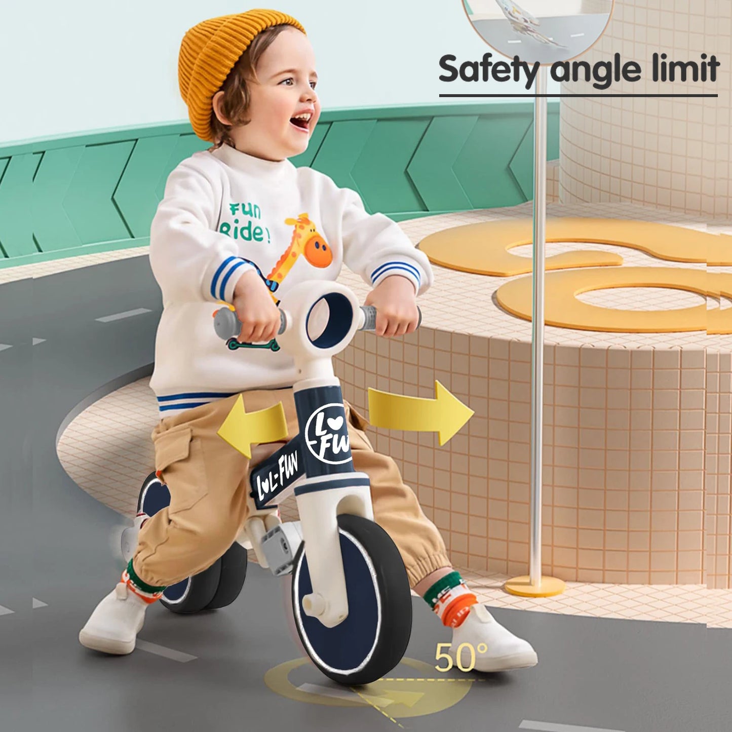 4 in 1 Toddler Balance Bike for 1-4 Years Old Boys Girls Gift, 3 Wheel Kids Tricycle with Easy Assembly Removable Pedal