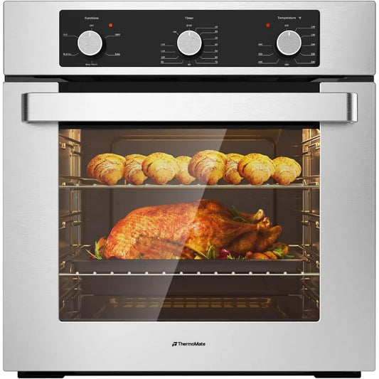 24" Single Wall Oven,  ThermoMate 2.79 Cu. Ft. Built-in Electric Oven with 5 Cooking Functions,Electric Wall Ovens