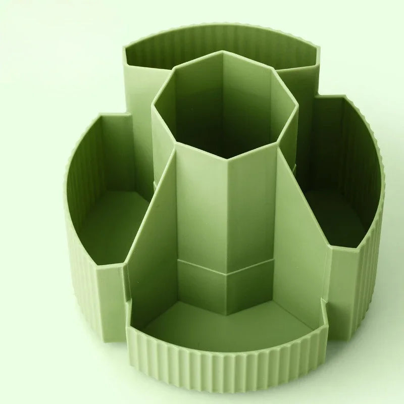 5 Slots Stationery Storage Box 360 Degree Rotating Cute Pencil Cup Pot Desktop Stationery Organizer for Home Office School
