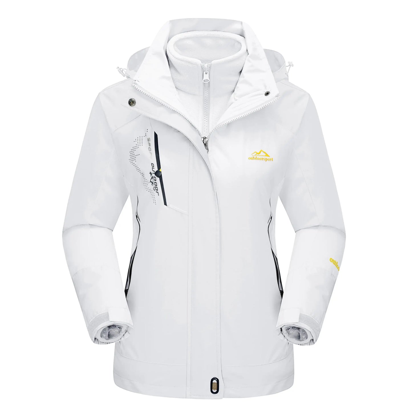 Women's 3-IN-1 Jackets Waterproof Fleece Jacket Outdoor Windproof Skiing Snowboarding Coat Hiking Jackets Parka Hodded Coats