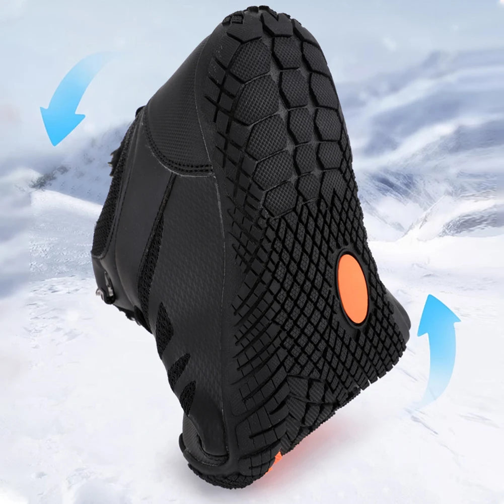 Womens Mens Hiking Boots Waterproof Winter Snow Boots Fur Lined Walking Shoes Anti-Slip Outdoor Booties