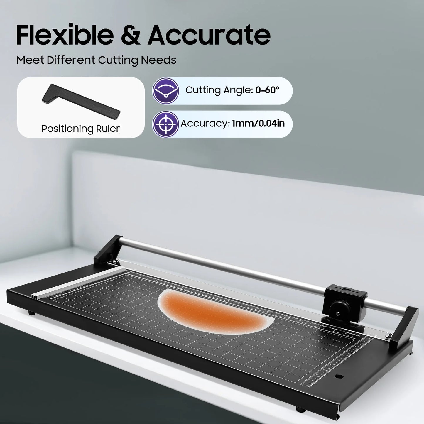 24-inch Paper Cutter Trimmer, Manual Precision Rotary Paper Cutter, Rotary Photo Paper Cutter Trimmer for Photo Sticker Shops