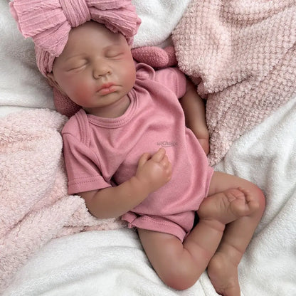 20-Inch Loulou Full Silicone Reborn Girl Handmade Visible Veins Painted Doll Easy to Clean Weighted Baby for Collector Kids Toy