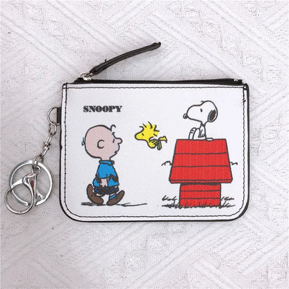 Snoopy Coin Purses Charlie Brown Cute Wallet Women Leisure Woodstock Zipper Card Holder Coin Pouch Lady Cases Giirls