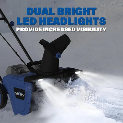40V Snow Blower Cordless - 20-Inch Electric Snow Blower with Brushless Motor Dual LED Lights Efficient Snow Shovel for Driveway