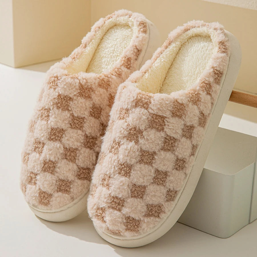 Cotton Slippers for Women Winter Home Indoor Home Warm Non-Slip Thick Bottom Couples New Wool Slippers for Men Autumn and Winter