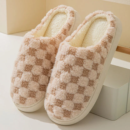 Cotton Slippers for Women Winter Home Indoor Home Warm Non-Slip Thick Bottom Couples New Wool Slippers for Men Autumn and Winter