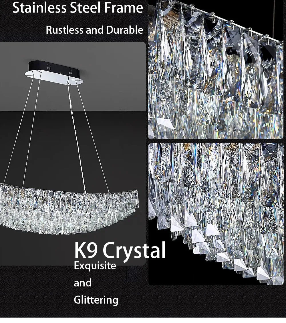 Modern Crystal Ceiling Chandelier For Living Room LED Lustre Hanging Lamps Dining Room Pendant Light Suspension Luminaire Lampen