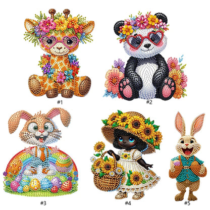 2D/Flat DIY Diamond Painting Kit Diamond Painting Tabletop Ornaments Kit Acrylic Shaking Head Ornament Desktop Diamond Art Kits