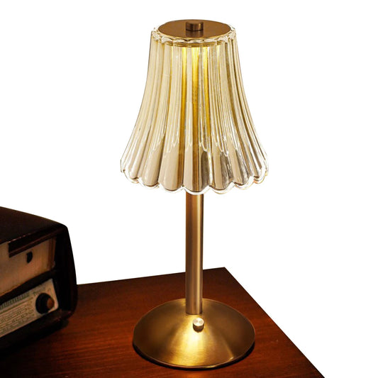 Crystal Table Lamp Rechargeable 3 Color Modes Vintage Flower Lamp Cordless Table Lamp for Bedroom Living Room Bathroom Hotel Bar