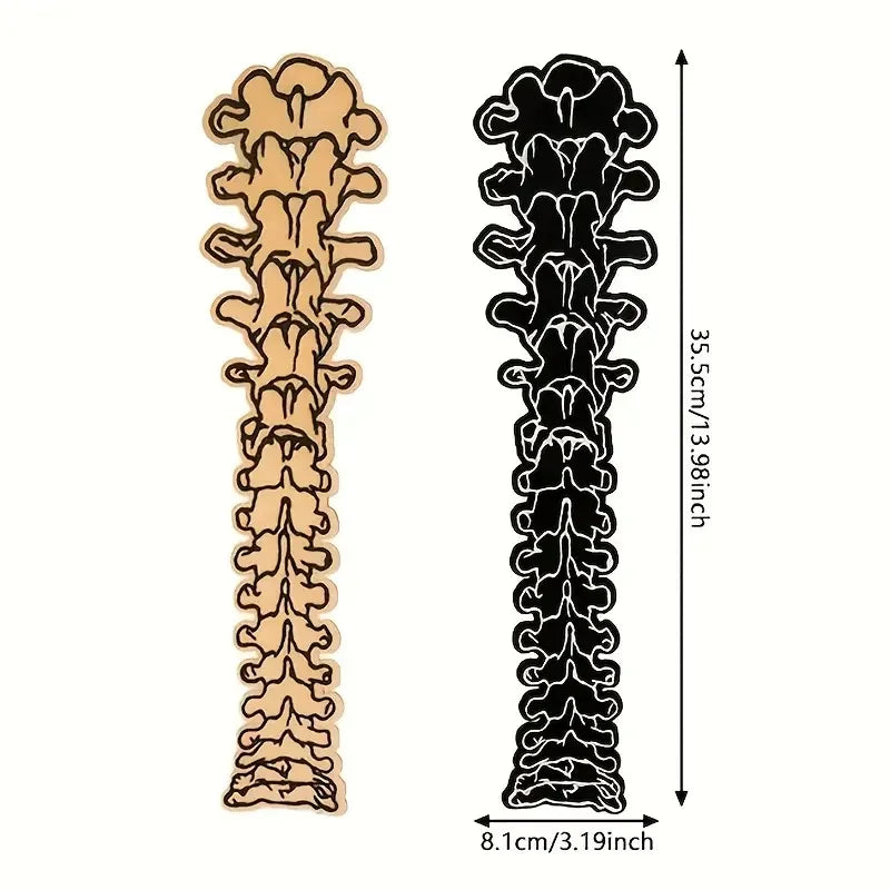 2-Pack of Large White or Black Spine Bone Iron-On or Sew-On Patches, Spine Patches, Black and White Punk, Gothic Style Patches, Oversized Badges, Can Be Used on Bags, Jeans, Jackets, Vests, Can Be Freely Cut and Sewn, DIY Cre