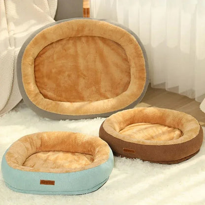 Warm Puppy Bed for Winter Cats Plush Goods Fluffy Beds Pet Accessories Houses Cushions Habitats Dog Mat Basket Supplies Kitten