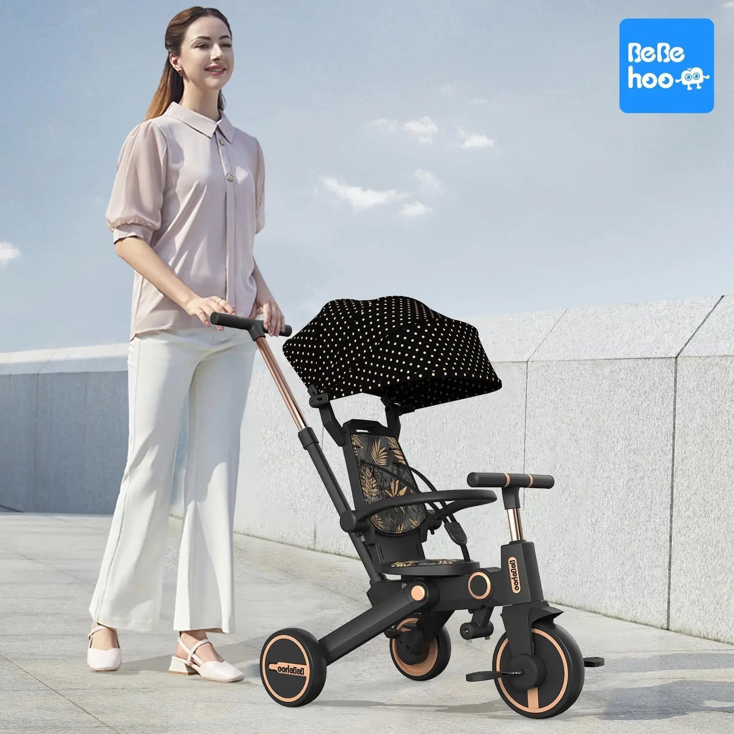 Tricycle Stroller for Toddler,Foldable Baby Tricycle,Kids Balance Bike with Push Handle,Toddlers Stroller Bike with 1 to 5 Years