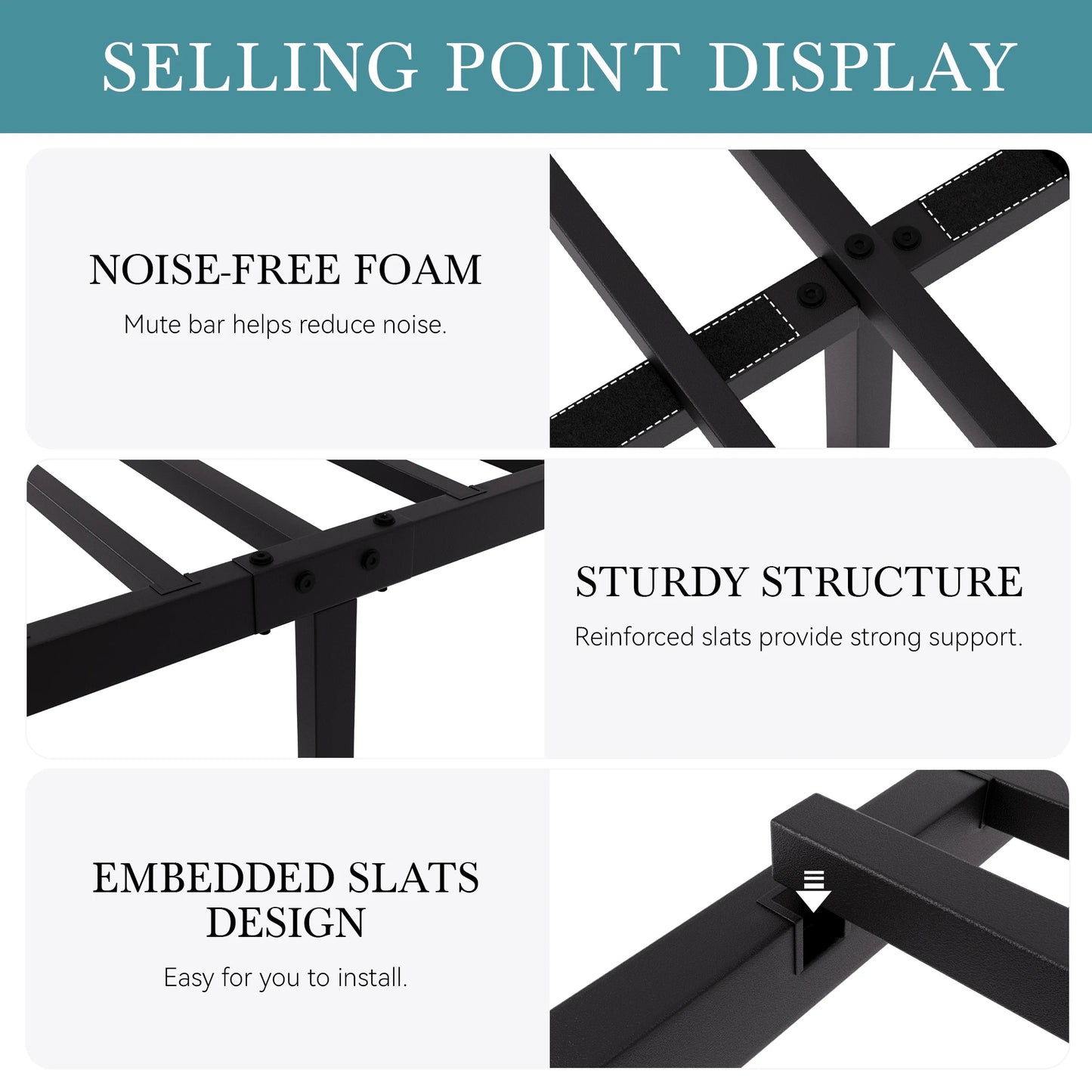 HOOMIC Metal Platform Bed Frame with Vintage Circular Headboard & Footboard, Extra Under-Bed Storage, No Box Spring Needed