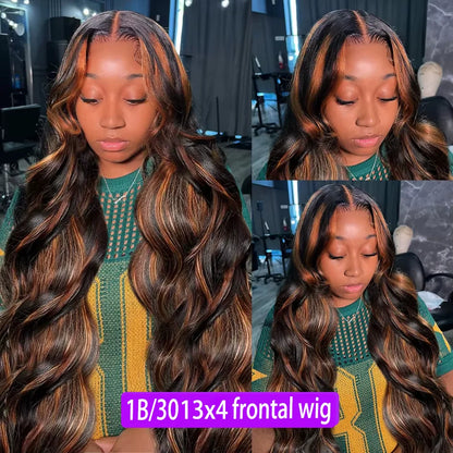 1b30 Black Brown Lace Front 13x4 Body Wave Wigs  P427 Highlight Ombre 100% Human Hair 13x6 HD Lace Frontal Blonde Colored Wig