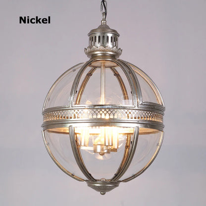 led e14 Retro American Iron Glass Vintage Bronze Black Globe Chandelier Lighting Suspension Luminaire Lampen Lustre For Foyer