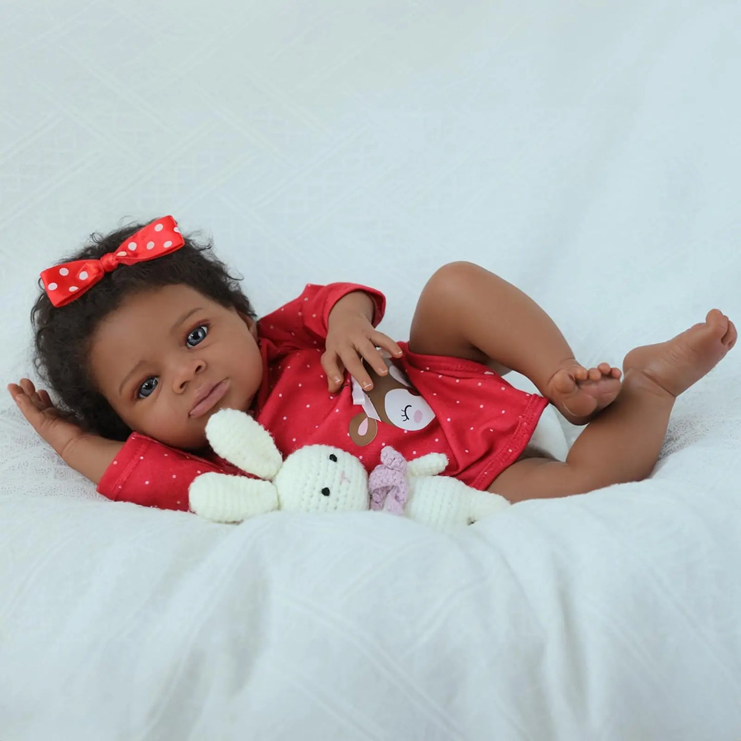 Risbecko 20 Inch Lifelike Black Reborn Baby Doll - African American Soft Cloth Body Doll - Birthday Gift/Christmas Gift