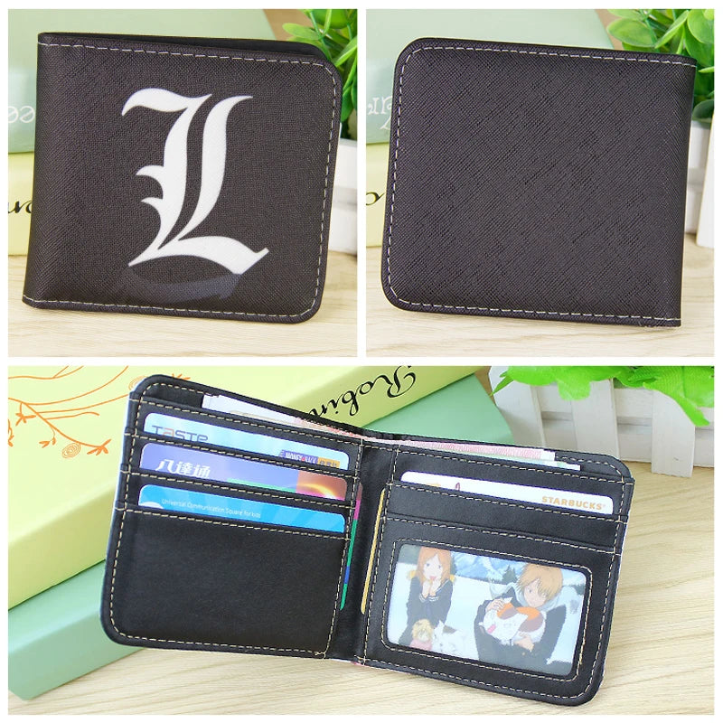 Death Note Anime Black PU Leather Short Wallet Card and Coin Purse for Boys Girls Gift