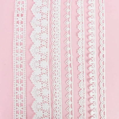5Yard/rol White Lace Ribbon Tape Fabric Wedding Decoration Gift Wrapping Embroidered Lace Trim DIY Clothes Sewing Craft Supplies