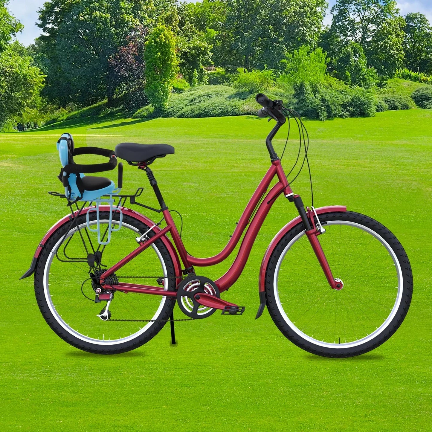 Children's Bicycle Seat Rear Safety Child Seat Tricycle Rear Seat with Footrest and Backrest Suitable for 6 Months and Older