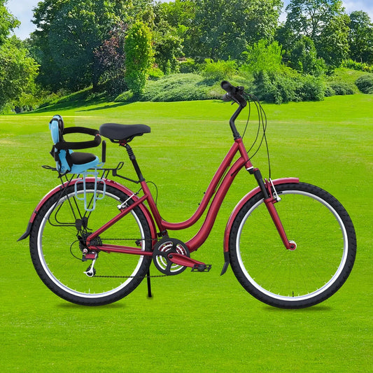 Children's Bicycle Seat Rear Safety Child Seat Tricycle Rear Seat with Footrest and Backrest Suitable for 6 Months and Older