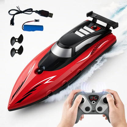 Remote Control Boat Toy for Kids Boys Age 6-12, 2.4GHz/27MHz RC Ship Model, High-Speed Racing Boat for Pool Lake Outdoor Play