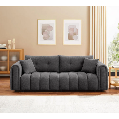 91.5" Modern Boucle Sofa Couch, Comfortable Upholstered Tufted Cloud Couch, 3 Seater Couches for Living Room, Bedroom