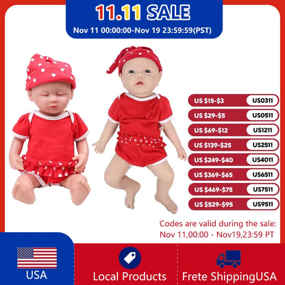 IVITA Authentic 100% Silicone Painted Reborn Baby Dolls Shipped from USA Warehouse Realistic Baby Dolls for Kids Christmas Toys